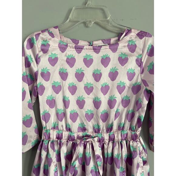LOOK by CrewCuts Lavender Strawberry Print Dress - Picture 2 of 8